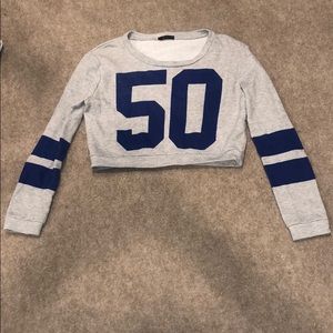 “50” Cropped Lightweight Sweatshirt